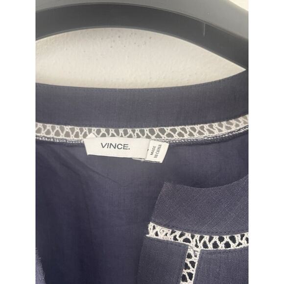 VINCE Raime Lace Inset Popover Dress Size 4 Fully Lined - Picture 4 of 6